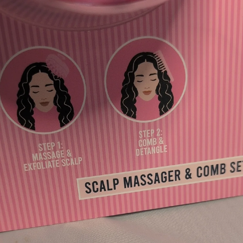 The Vintage Cosmetic Company 2 Piece Scalp Massager & Comb Set